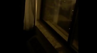 Real Exhibitionist Amateur Milf Wife Masturbating By Open Hotel Window