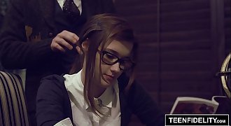 TEENFIDELITY - Schoolgirl Cutie Alaina Dawson Creampied on Teacher's Desk